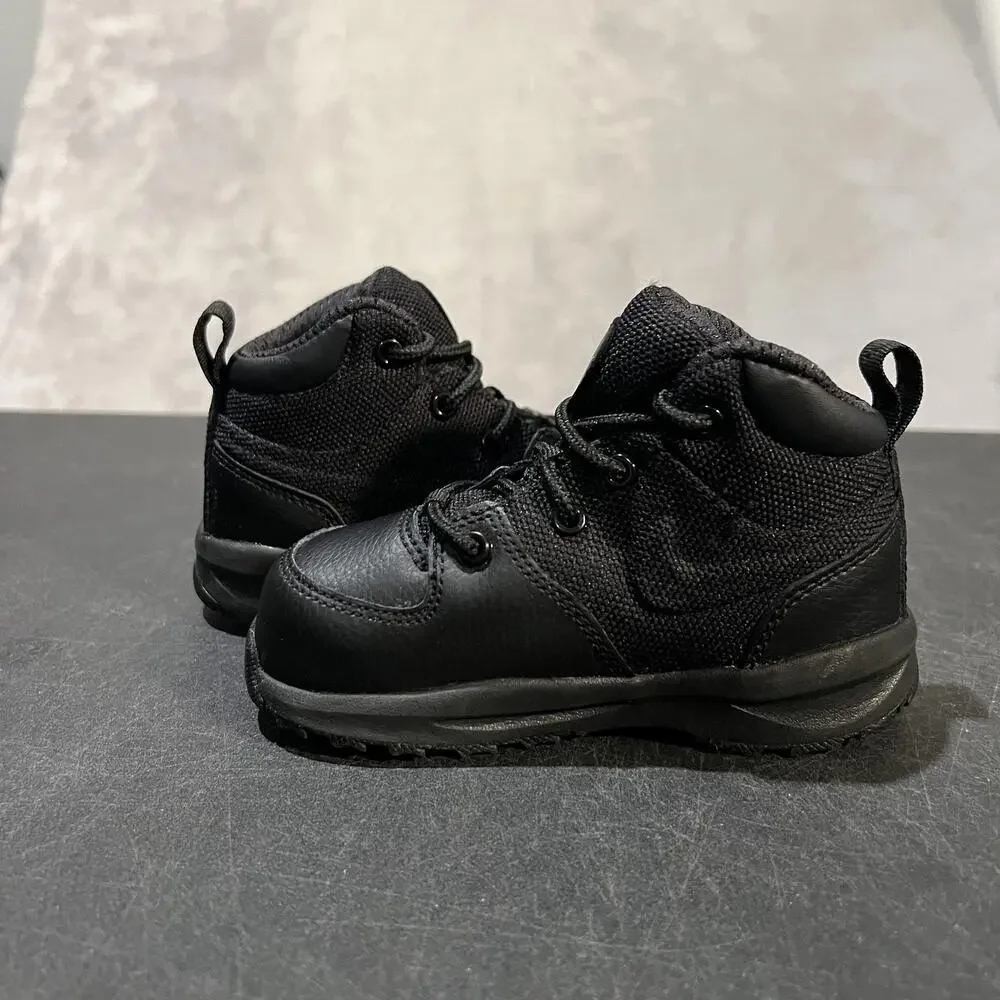 Nike Manoa Boots Toddler Size 7C Black Leather Hiking Trail All Black AJ1282-001